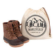 marleylilly backcountry cinch bag with duck boots