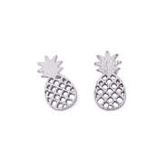 silver pineapple stud earrings