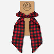 buffalo check red and black bow scrunchie