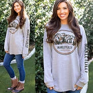 vintage mountain t-shirt with jeans and monogrammed duck boots