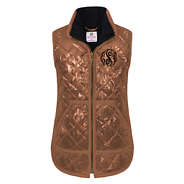 bronze monogrammed puffy vest