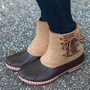 sherpa pull on duck boots with jeans