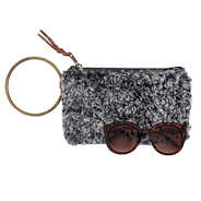 sherpa wristlet in charcoal