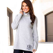 monogrammed fleece tunic in gray