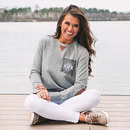 girl in dockside pullover on the dock