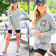 monogrammed dockside pullover with biker shorts