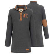 monogrammed utility pullover in charcoal