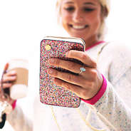 confetti phone crossbody with clear cover