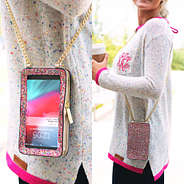 phone crossbody with clear screen and zipper