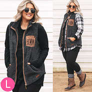 monogrammed sherpa vest split image