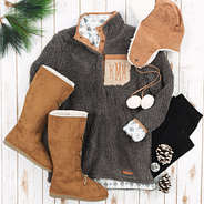 monogrammed lace up sherpa boots with monogrammed reversible sherpa