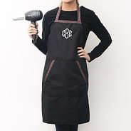 black and leopard personalized apron hairdresser