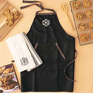 black and leopard personalized apron with cookies