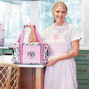 Pink Gingham Apron with Slow Cooker Carrier