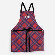Monogrammed Apron in Holiday Plaid