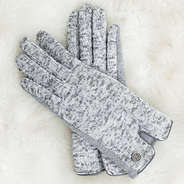 gray heathered gloves on fur