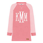 monogrammed raglan sweatshirt in pink
