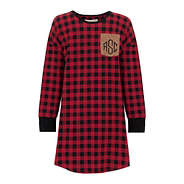 monogrammed lounge tunic in buffalo plaid