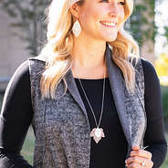 silver leaf earrings with matching fall leaf necklace