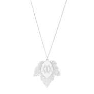 monogrammed foliage necklace in silver