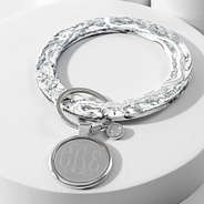 monogrammed marble acrylic key ring