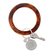 monogrammed tortoise large key ring