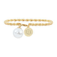 monogrammed simply sweet pearl bracelet in gold