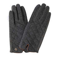 gray quilted gloves