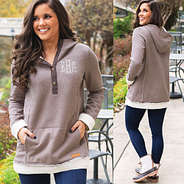 front and back of monogrammed aspen hoodie