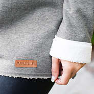 sleeve detail of sherpa aspen crewneck sweatshirt