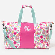 monogrammed weekend bag in painted petals