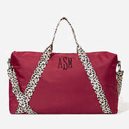 Monogrammed Weekend Bag in Maroon
