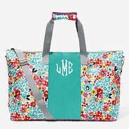 monogrammed weekend bag in wild blooms