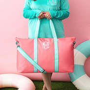watermelon weekend bag in hands