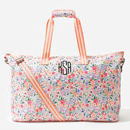 Monogrammed Weekend Bag in Coral Floral