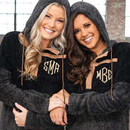 monogrammed colorblock hoodies