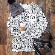 white leopard sweatshirt ootd