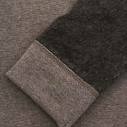 fuzzy sleeve on antlers sweatshirt