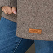 leather branding on monogrammed antlers sweatshirt