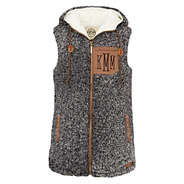 monogrammed sherpa hooded vest
