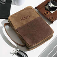 dark brown bible carrier with accessories