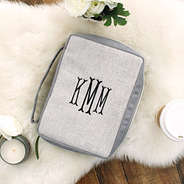 monogrammed bible cover with coffee