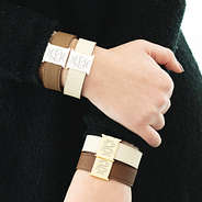 both sides of monogrammed reversible cuff bracelets
