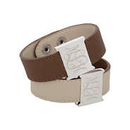 monogrammed reversible cuff bracelet in tan