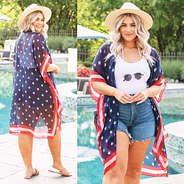front and back of navy americana coverup
