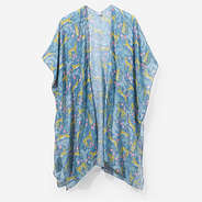 Blue Fiesta Leopard Kimono