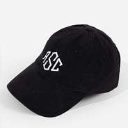 Monogrammed Baseball Hat in Black