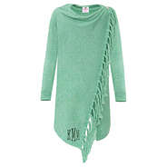 monogrammed crossover fringe cardigan in mint