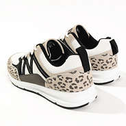 back view of brow leopard sneakers