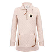 vanderbilt quilted pullover sweatshirt in oatmeal